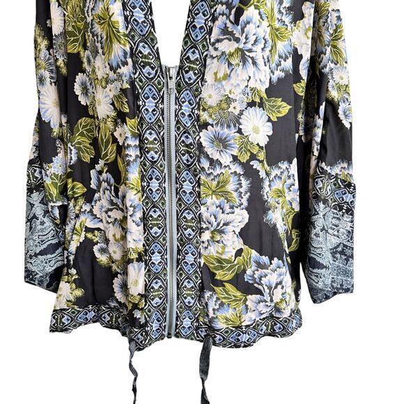 Free People Wildflower Cinched Zip Oversized Light Jacket‎ Kimono XS / S - Picture 6 of 10